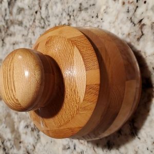 Handmade wood bowl with lid